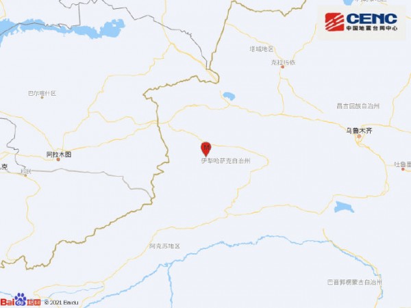 新疆伊犁巩留县发生4.8级地震 震源深度21千米