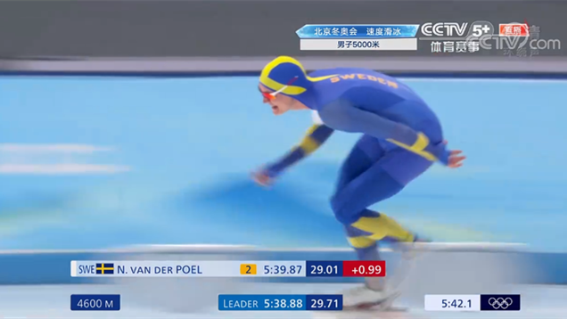 瑞典选手获得速度滑冰男子5000米金牌