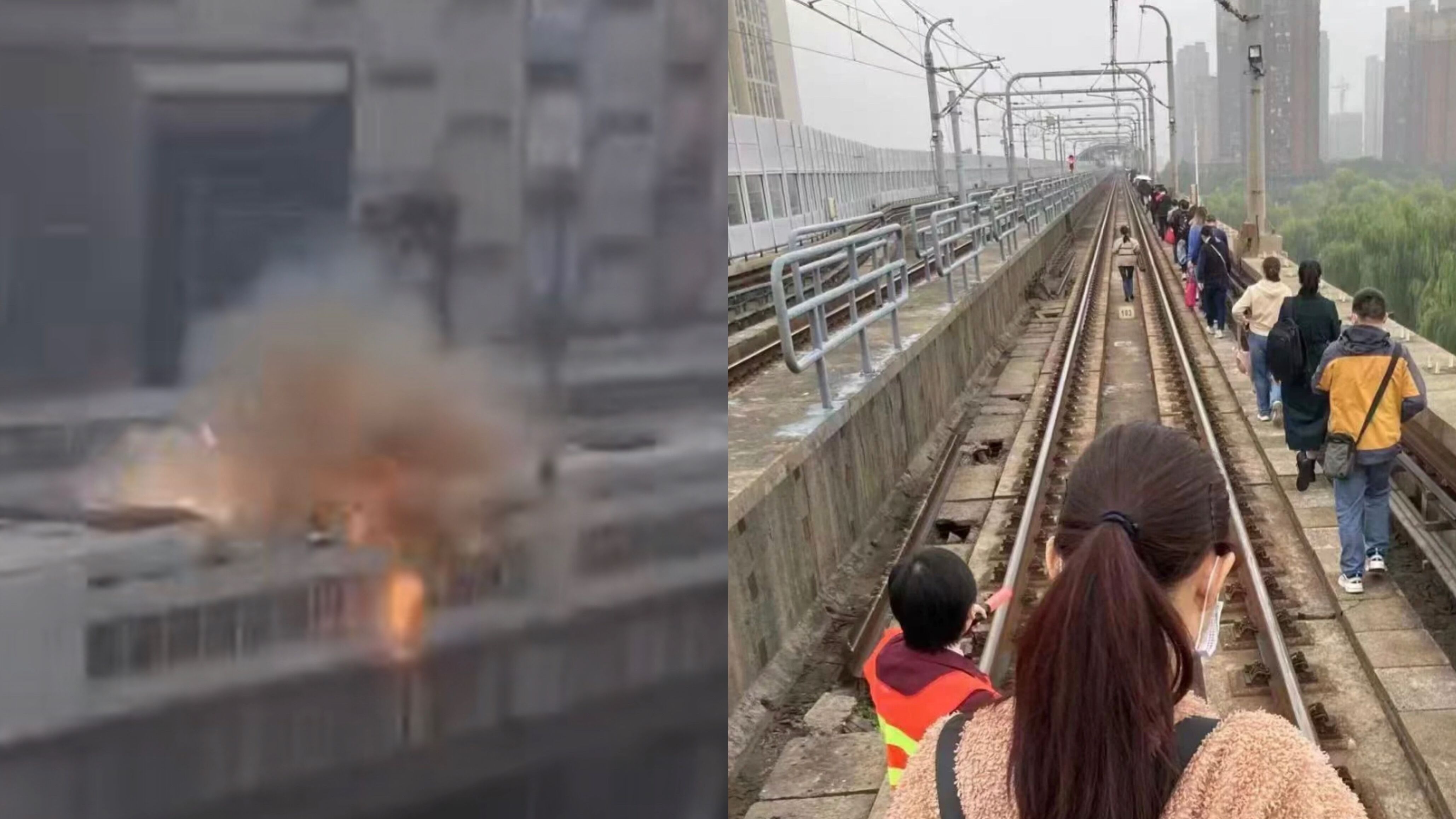11.11早高峰，上海地铁11号线车顶冒火光！乘客“11路”上班！