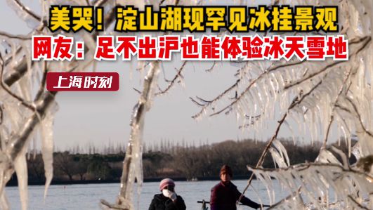 视频 | 美哭！上海淀山湖现罕见冰挂景观