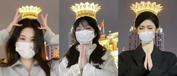 上海外滩打卡新姿势火了！谁还没顶小皇冠呀！不求好看，但求好笑！