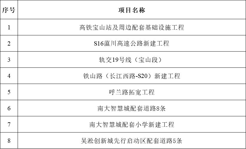 2024年宝山区政府投资重大项目出炉！