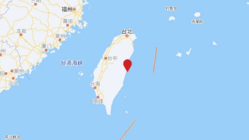 台湾花莲县发生5.7级地震 震源深度10千米