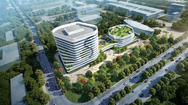 上海中医药大学中医药国际标准化研究中心项目主楼结构封顶