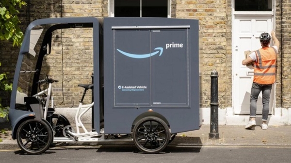 送快递零碳排 亚马逊在英国推出首个电动货运自行车队