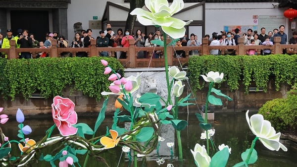 百年九曲湖心开出巨型牡丹 豫园仲春花朝节如约回归
