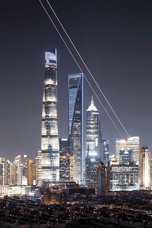 七夕会·摄影｜申然
：城市上空的平行线