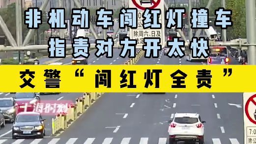 视频 | 小电驴闯红灯被撞被判全责 民警：不能因为车子有保险就让人家赔