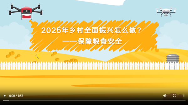 【2025年乡村全面振兴怎么做】保障粮食安全（视频）