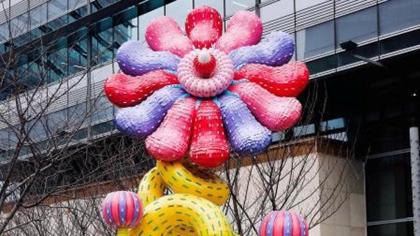 3000个塑料瓶和1000根数据线“开出了花”，生活废弃物也能蜕变为公共艺术装置